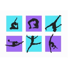 PGYM6A5 vafa siluete gimnaste 20x15cm